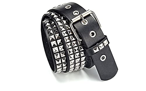 Gothic Punk Genuine Leather Belts Rivet Studded Waist Belt for Women & Men3