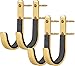 GOHIKING Gun Rack Shotgun Hooks Rifle Hangers Archery Bow Felt Lined Wall Mount Storage (2Pairs/Gold)