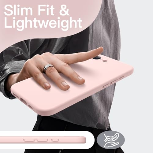Image of JETech Liquid Silicone Cover Case for iPhone 17e (2026) / iPhone 16e, Silky Soft Touch Full-Body Protective Phone Case, Anti-Scratch Shockproof Cover with Microfiber Lining (Soft Pink)