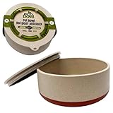 Palz&Co EcoBowl with Lid for Dogs & Cats, 28 oz Cinnamon - Natural Bamboo Pet Bowl with Non-Slip Base, Pet Food and Water Dish, Dishwasher Safe