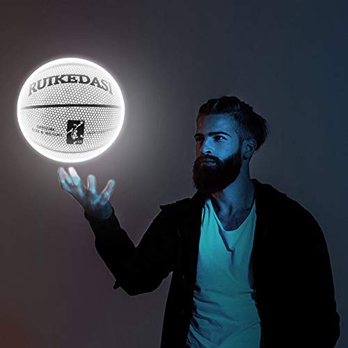 Koszykówka piłka do koszykówki holograficzny odblaskowy rozmiar 7 PU koszyk kobieta mężczyzna sport świecący kryty odkryty profesjonalne piłki treningowe