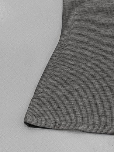 Image of Albe Rita Women Short Sleeve T-Shirt Cap V Neck Shirts for Women Ribbed Casual Top Knit Slim Fit for Summer