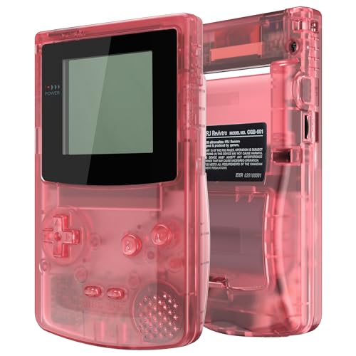 Image of IPS Ready Upgraded eXtremeRate Cherry Pink Replacement Shell Full Housing Cover & Black Screen Lens for Gameboy Color - Fit for GBC OSD IPS & Regular IPS & Standard LCD - Console & IPS Screen Without