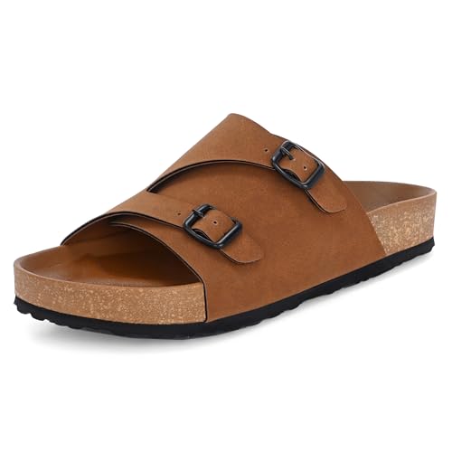 Image of Centrino Men's Berkin-Style Slip-On Sandals | Open Toe Design | Soft PU Footbed | Lightweight & Comfortable | Arch Support | On-Grip Sole | Casual Outdoor Wear (6866)
