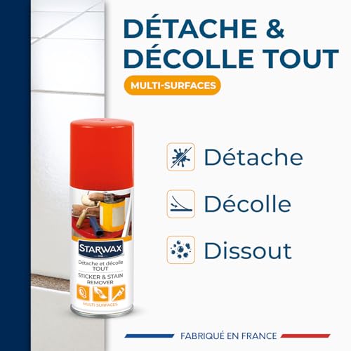 STARWAX - Détachant à Sprayer pour Enlever les Colles Tenaces - Idéal Avant Lessive - Parfum Orange x 100ml