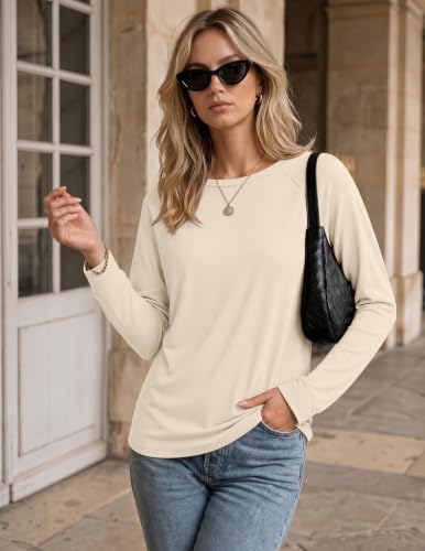 Ekouaer Womens Long Sleeve Shirts Raglan Sleeve Thermal Tops Fall Clothes - image 5