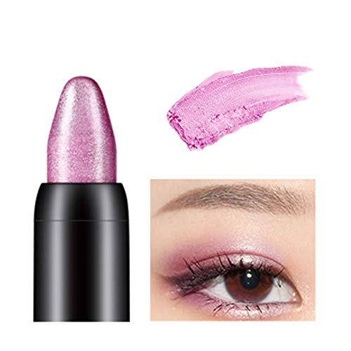 BBring Lidschatten Stift Glitter Lidschatten Stick lang Anhaltende Pearlescent Highlighter Lidschattenstift Langlebiger Wasserfester Perlglanz-Textmarker Liegender Seidenraupenstift 1D5A (G) Cover