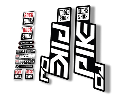 Gabel Ersatz Aufkleber kompatibel für Rock Shox Pike DJ 2021 Serie Weiß (matt)