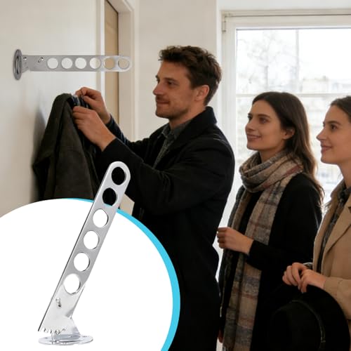 Tendedero de acero inoxidable plegable para ropa en pared 4