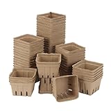 YINSHCO Molded Pulp Fiber Berry Basket 60 Pack, Produce Vented Container 1 Pint,...
