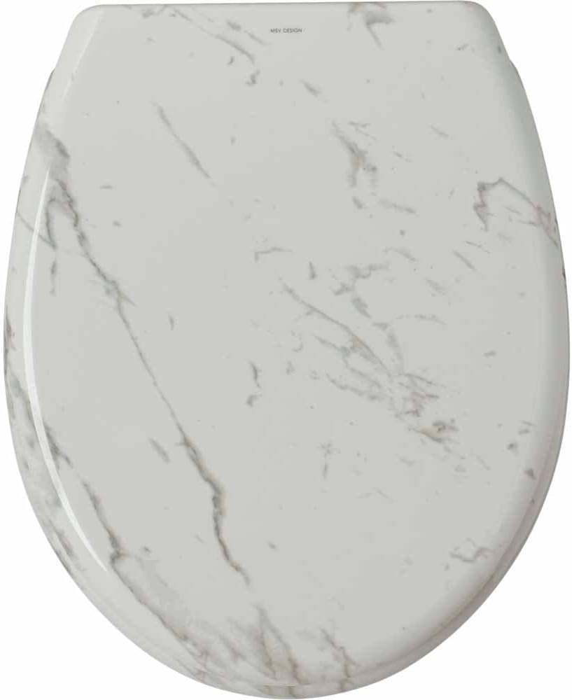 wilko Marble Effect Toilet Seat, Soft Close Toilet Seat, Made from