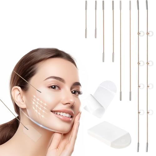 JYNVO Lot de 20 autocollants invisibles pour lifting du visage, pour femmes, en V, pour raffermir la peau, masquer les rides, et appliquer sur les lèvres.