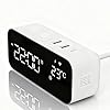 Smart Wifi Alarm Clock with Timer, USB 2A+1C Fast Charging, 2AC Smart Port, App Remote Control, Digital LED Large Screen Power-off Countdown Timer, Snooze Alarm, Time, Weather and Temperature Display