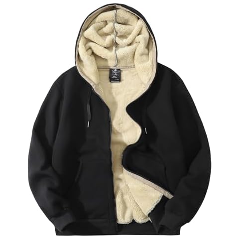 Flygo Men's Fleece Sherpa Hoodie Cover