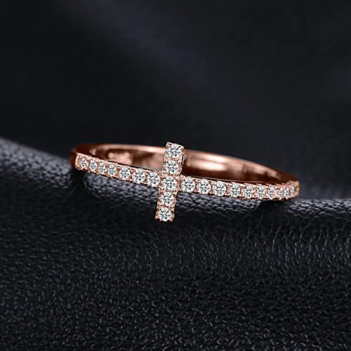 Image of JewelryPalace 14k White Yellow Rose Gold Plated 925 Sterling Silver Rings for Women, Cubic Zirconia Promise Rings for Her, Stackable Wedding Bands Rings for Women Infinity Forever Love Knot Ring