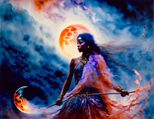Atmosphère mysticisme pleine lune sur toile SERENDIPITP évasion