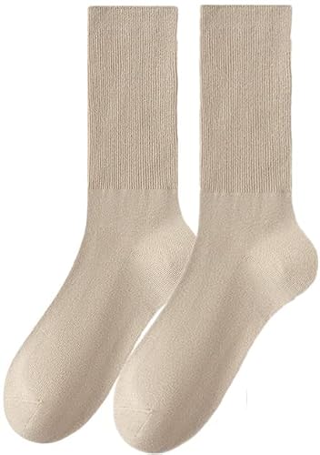 Toptim Womens Crew Socks Patterned Trouser Socks Solid Casual Socks (6 Pairs,One Size) #TOP5