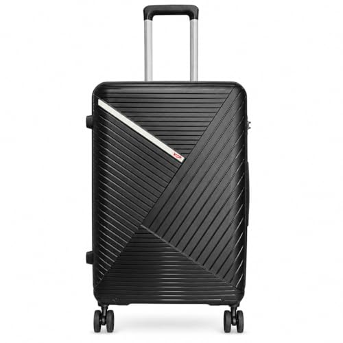 Image of VIP 3 Pc Set 55 Cms, 65 Cms & 77 Cms Small, Medium & Large Polypropylene (PP) Hard Sided 8 Spinner Wheels Luggage /Trolley Bag with, Organizer and 5 Years International (Jet Black)