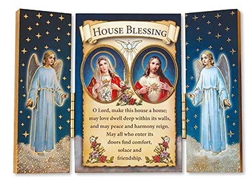 CBC Jesus and Mary House Blessing - Triptych Wooden Plaque