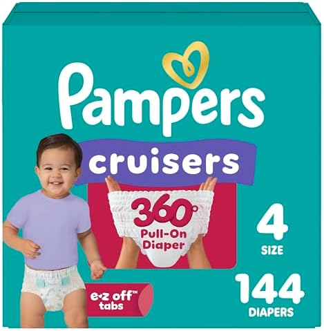 Pampers Diapers - Cruisers 360 - Size 4, 144 Count, Babyproof up ...