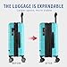 VANKEAN Carry On Luggage with Spinner Wheels & TSA Lock, Expandable Fashionable Hard Shell Suitcase airline approved，20 Inch Carry-On，Lake Blue