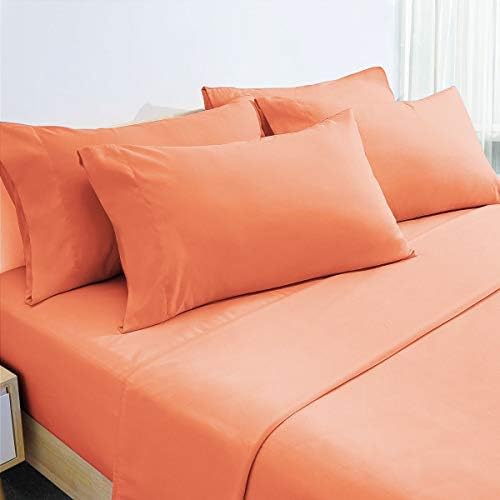 HOMEIDEAS 6 Piece Bed Sheets Set Extra Soft Brushed Microfiber 1800 Bedding Sheets Deep Pocket, Wrinkle & Fade Free (Double,Deep Gray)