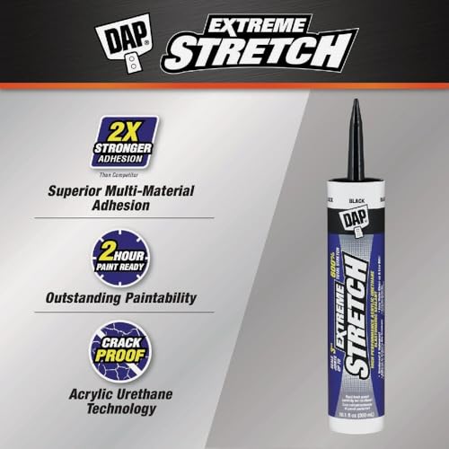 Image of DAP Extreme Stretch Acrylic Urethane Premium Elastomeric Sealant, Black, 10.1 Oz (7079818713)