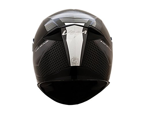 Image of Vega Ryker Bolder Full Face Helmet (Dull Black /Silver, M) and Vega Safety Cable Lock Dull Black Red