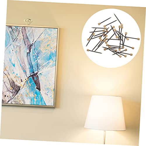Image of 50pcs Copper Caps Nails Furniture Picture Hanging Nails Construction for Home Office Decor Strong and Accessories for Wall Mounting