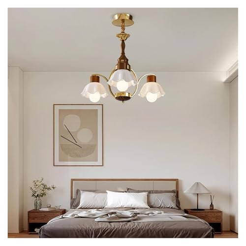 Suspension LED moderne boule de verre dorée 8 têtes D55x30cm White A