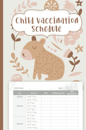 Child Vaccination Schedule: Child's Vaccination Record Book for Keeping Log of Infant Age, Date and All Vaccines Received
