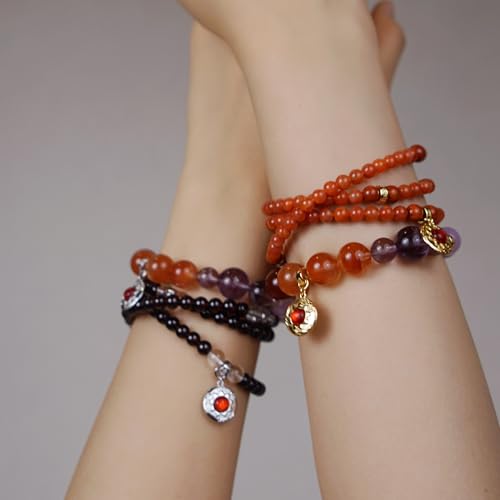 Image of Five Elements Solid 925 Sterling Silver 18K Gold /White Gold Vermeil Crystal Gemstone Beads Bracelet gift for women