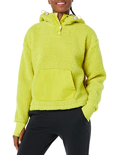 Amazon Essentials Women's Teddy Fleece Pullover Jacket (Available in Plus Size), Bright Olive Green, L