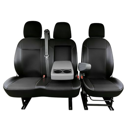 ＴＡＫＵＭＩ∞Ｘ Schonbezüge Autositze für Fiat Ducato Van Sitzbezüge Atmungsaktive Schutzhülle Fahrersitz 2er Beifahrersitzbank Schonbezüge Lieferwagen Vordersitzbezug Sitzbezug Ausschnitt für Getränkehalter