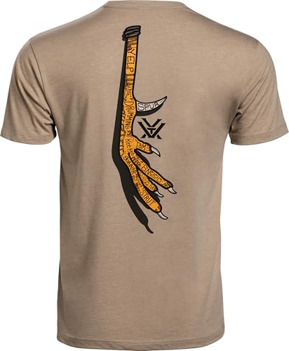 Vortex Mens Turkey Foot Short Sleeve T-Shirts (US Alpha X-Large Regular Regular Khaki Heather)