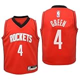 Outerstuff Jalen Green Houston Rockets #4 Toddler 2-4T Icon Player Name & Number Jersey (Red, Toddler 3T)