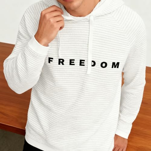 Freedom Sweatshirt White Hoodie Unisex Casual Long Sleeve Pullover Hooded Sweatshirt2