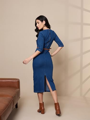 Image of Sassafras worklyf Women Bodycon Dress with Crop Blazer