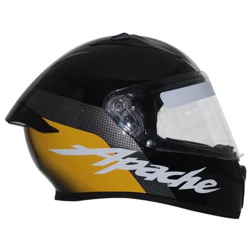 Image of TVS Racing Apache Themed Full face Helmet Black & Yellow