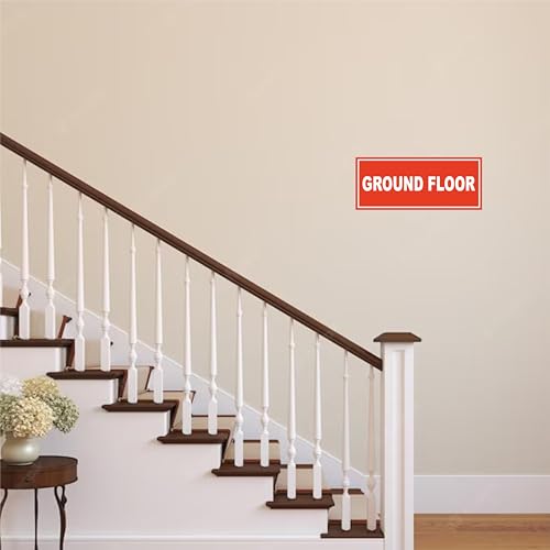 Image of ATTRACTSO - Ground Floor Sign Self Adhesive Laminated Sticker for Home, Office, Shop, Hospital, Hotel, Theatre, Restaurant - 12 inchx5 inch inch (Red)