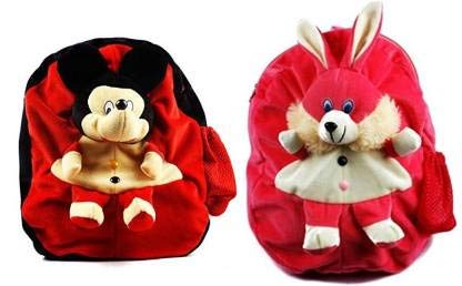 Nihan Enter[prisesNihan Enterprises Bag for Kids Rabbit & Micky Soft Plush Backpack for Small Kids - 35 cm (Multicolor)