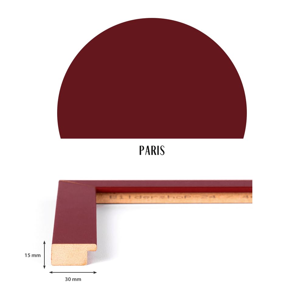 Cornice portafoto moderna stabile Paris 20 x 20 cm rosso scuro cornice intercambiabile poster puzzle