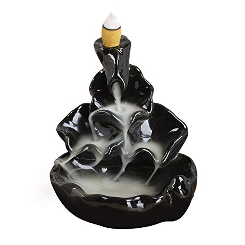 Image of CRAFTAM Polyresin Dropping Smoke Backflow Fountain Cone Incense Holder Showpiece Figurine with Free 10 Back Flow Incense Cones Item Name