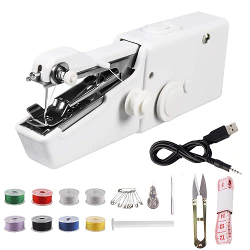 Handheld Portable Sewing Machine, Mini Handy Sewing Machine, Electric Sewing Machine Quick Handy Stitch Fabric Clothing Kids Cloth Pet Clothes DIY Home/Travel Use