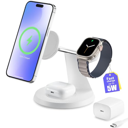 Station de charge sans fil 3 en 1 pour appareils Apple au design épuré