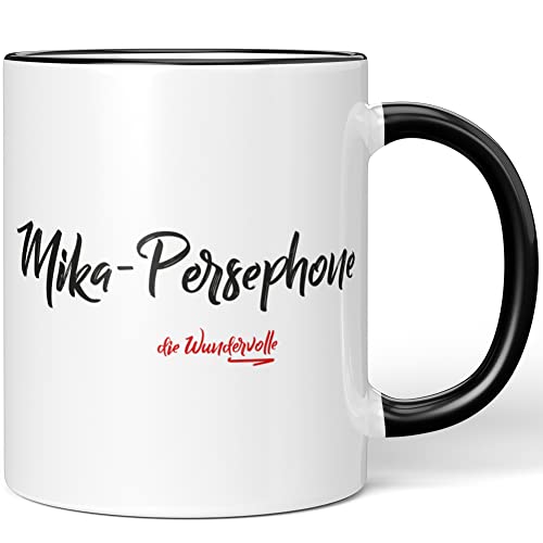 JUNIWORDS Tasse, Mika-Persephone, die Wundervolle, Schwarz (5271649)