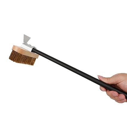 WANGFUFU Lengthened Commercial Household Pizza Oven Brush Alloy Handle Household Grill Cleaning Brush 15.7 Inch