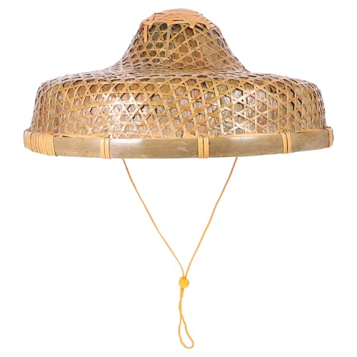 Chapeau jardinier en bambou tissé la main style oriental pour le camping