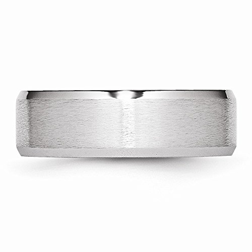 Solid Cobalt Beveled Edge 7mm Plain Classic Wedding Brushed Matte Finish Band Ring3