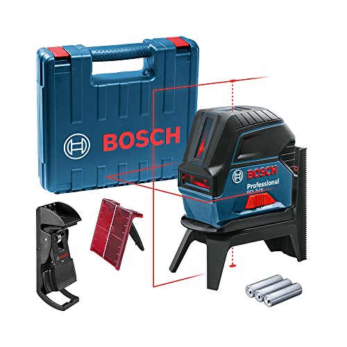 Bosch Professional Nivel láser GCL 2-15 (láser rojo, interior, con puntos de plomada, alcance: 15 m, 3 pilas AA, soporte giratorio RM 1, placa reflectora láser, estuche de protección, maletín)